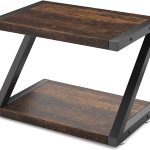 HUANUO Printer Stand, Desktop Stand for Printer, Printer Stand with Storage, Desktop Shelf with Anti-Skid Pads, Printer Table Organizer, Printer Shelf w/ 2 Tier Tray & Hardware & Steel (Light Wood)